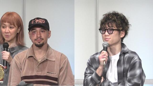 　アンソニー・オラスクアガ（左）と寺地拳四朗