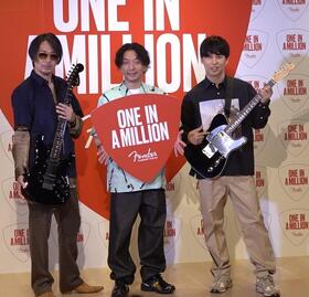 Ｆｅｎｄｅｒの催しに出席した（左から）Ｋｅｎ、ニューヨークの嶋佐和也、屋敷裕政