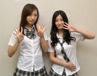 はる（左）と４年間を振り返ったけいっち