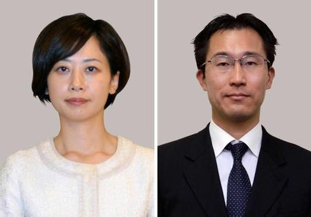 　民主党の田中美絵子元衆院議員（左）と小山展弘衆院議員