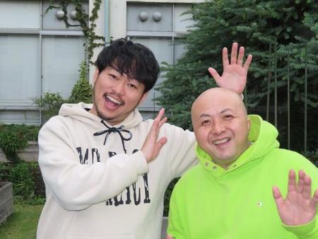 M-１グランプリへ意気込むシシガシラの浜中 英昌（左）、脇田 浩幸