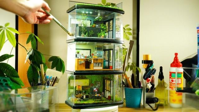 完成まで5ヵ月？100均のアクリルケースで作ったミニチュアマンションが話題