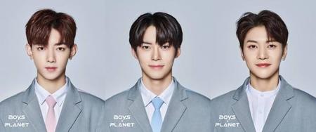 ZB1に選ばれた（左から）ジャン・ハオ、ソン・ハンビン、ソク・マシュー（写真提供=Mnet ' BOYS PLANET '）