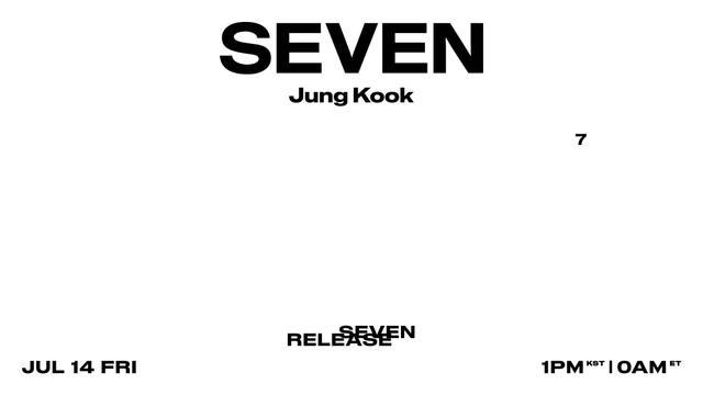 ジョングクのデジタルソロ曲「Seven」は7月14日に発売される（出典：BTS SNS）