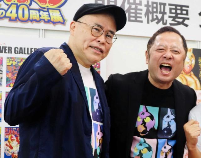 「キン肉マン」の作者・ゆでたまご氏（左から中井義則氏、嶋田隆司氏）