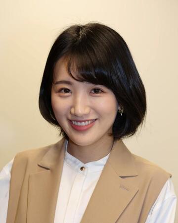 ＡＢＣテレビの東留伽アナウンサー（撮影・山口登）