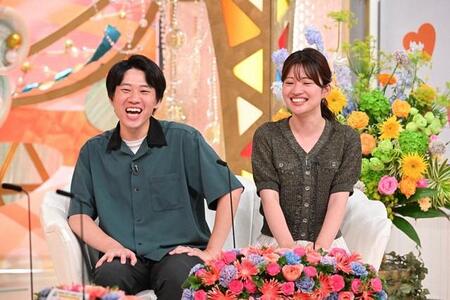 横塚力七段（左）と藤沢里菜女流本因坊＝「新婚さんいらっしゃい！」7月13日放送回よりⓒABCテレビ