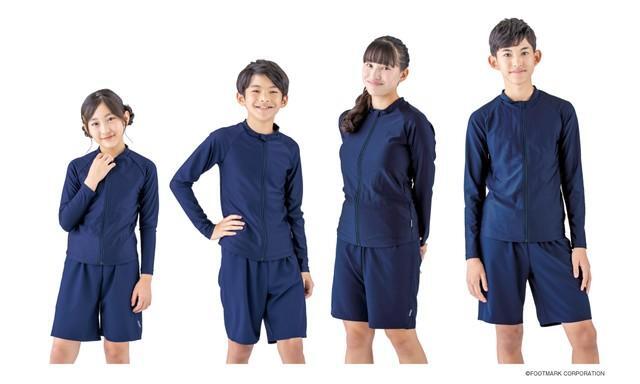 性の多様性や身体への配慮から開発された「男女共用セパレーツ水着」。肌の露出や日焼け対策にもつながる