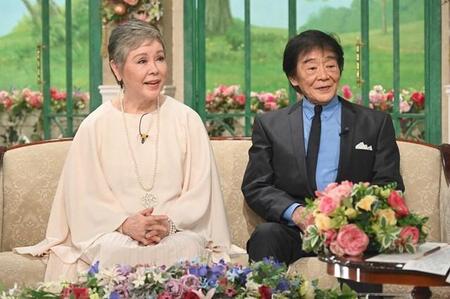 25日放送の「徹子の部屋」に出演する田辺靖雄（右）と九重佑三子夫妻＝テレビ朝日提供
