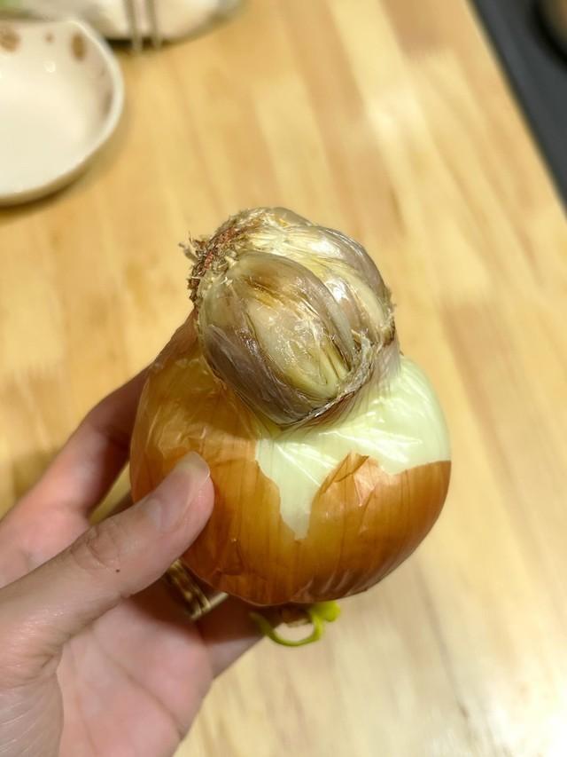にんにくと玉ねぎが一体化？（和結さん提供）