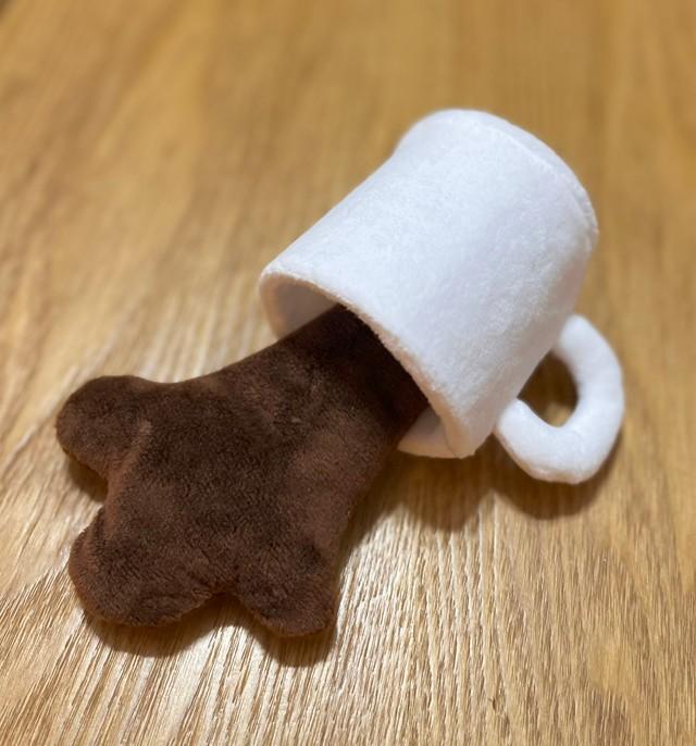 コーヒーが！でもぬいぐるみなので安心