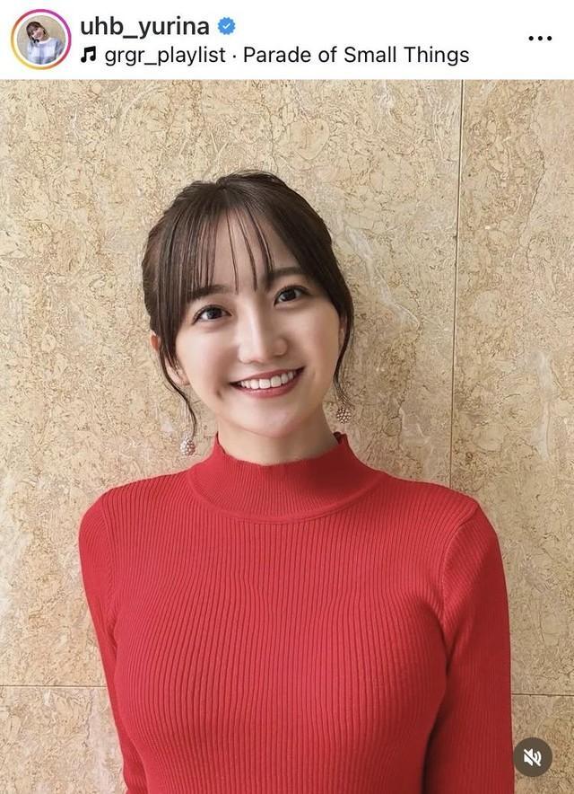 柴田祐里菜アナウンサーのインスタグラム＠uhb_yurinaより