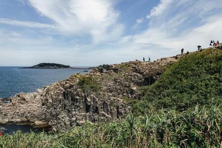 撮影した東尋坊の写真（宮田森さん提供）