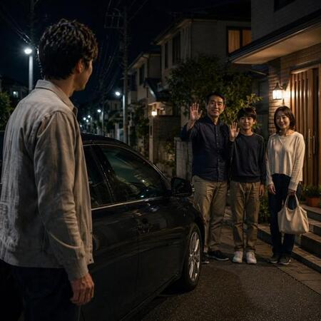 休日深夜なのに上司の親族まで送迎…　※この画像はAdobe Fireflyで作成したイメージです