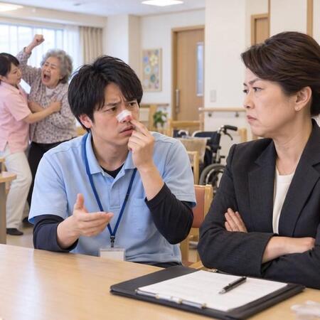施設内で負傷するも労災申請が却下…　※この画像はAdobe Fireflyで作成したイメージです