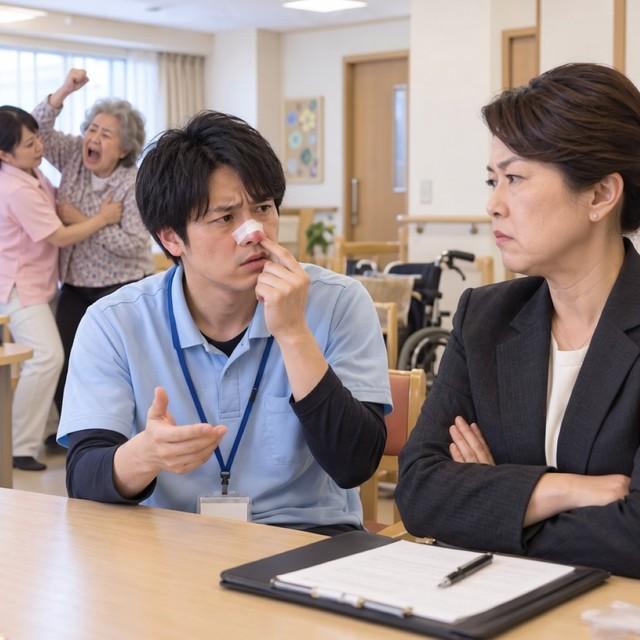 施設内で負傷するも労災申請が却下…　※この画像はAdobe Fireflyで作成したイメージです