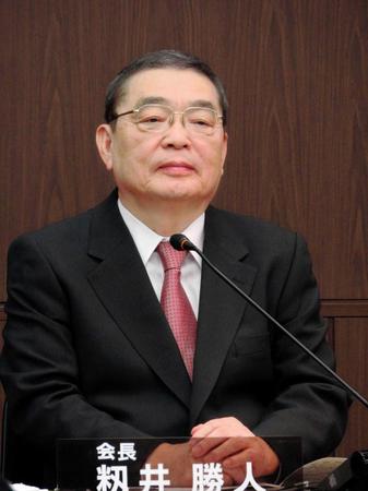 定例会見を行ったＮＨＫの籾井勝人会長