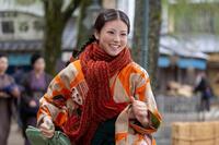 合格発表後、のぶ（今田美桜）は喜びにあふれて