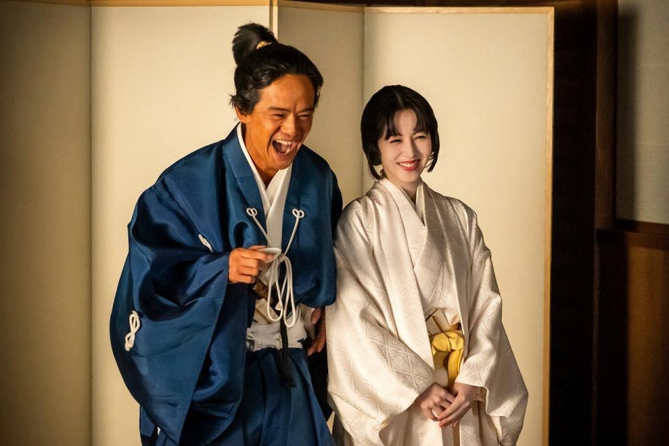 藤吉郎（池松壮亮）は寧々（浜辺美波）と夫婦に。ＮＨＫ大河ドラマ「豊臣兄弟！」より