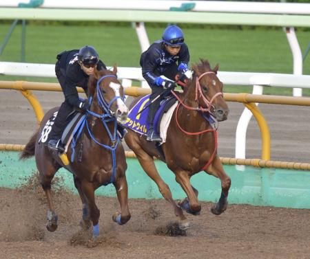 　岩田を背に函館Ｗを駆け抜けたアットウィル（右）