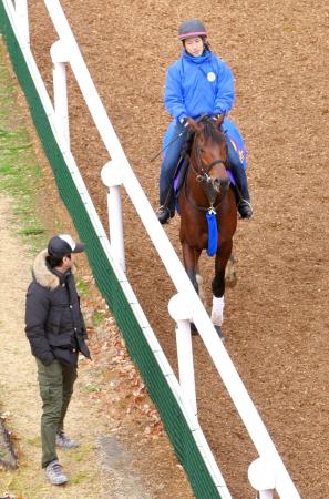 　池江師にチェックを受けながら厩舎へと引き上げるトレイルブレイザー