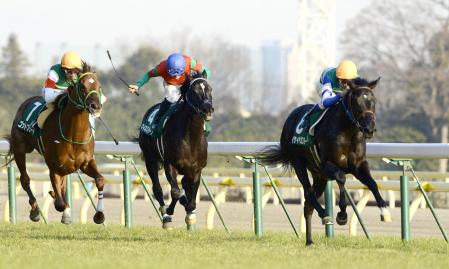 　重賞初制覇を決めたメイケイペガスター（右）（撮影・田村亮介）