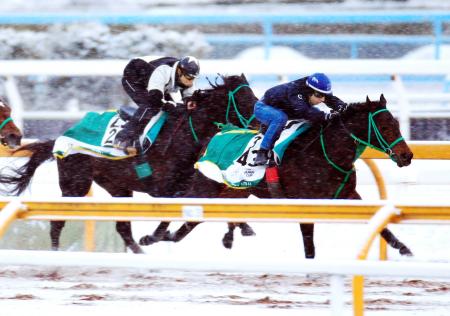 　栗東ＣＷでシャープな伸びを見せたエキストラエンド（右）