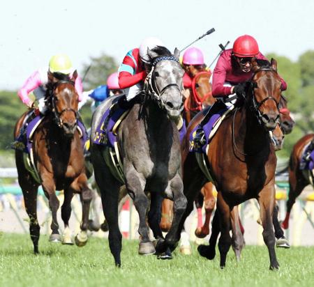 　ローブデコルテ（中央左）はオークスを勝ち、外国産馬として初のクラシック制覇を飾った（07年５月20日・東京競馬場）