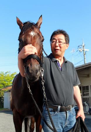 　キョウエイアシュラでプロキオンＳに挑む森田師（撮影・石湯恒介）