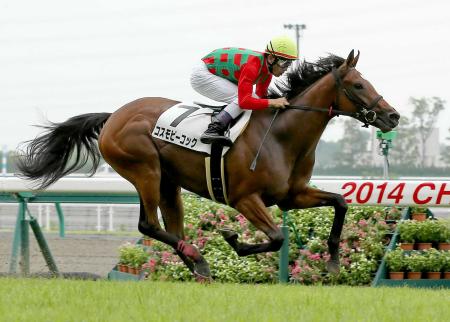 　新馬戦を制した戸崎圭騎乗のコスモピーコック