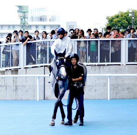 　函館競馬場のイベント「ゴールドシップ号の調教を見にいこう！」にはファン６２０人が詰めかけた