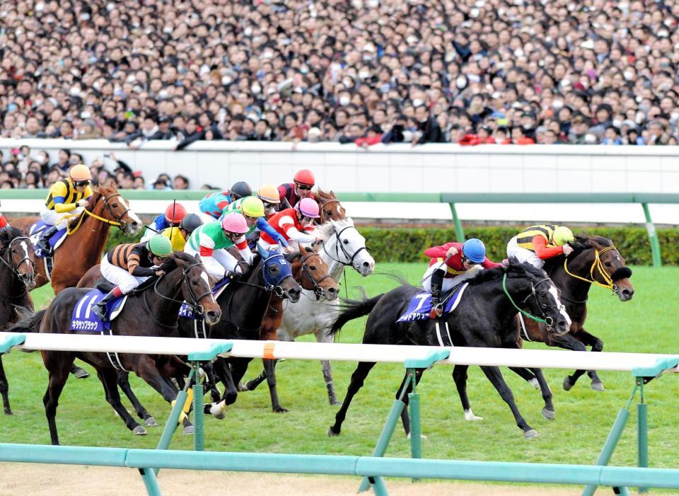 　接戦の末、有馬記念を制したゴールドアクター（右から２頭目）