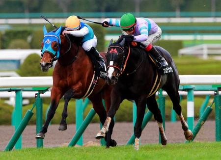 　アドマイヤダイオウ（左）がナムラシングンを鼻差差し返してＶ