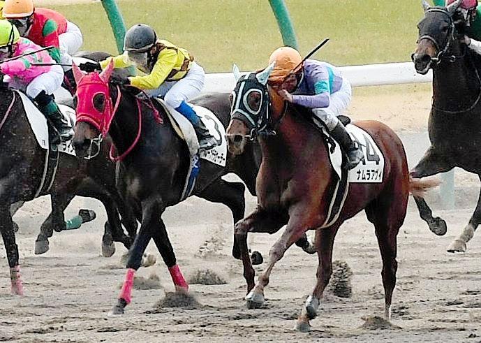 　１Ｒ、デビュー戦から親子対決となった横山武史騎手（左）と父・典弘騎手は３着と７着で父親に軍配