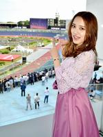 ４月から平塚競輪イメージキャラクターを務めている都丸紗也華