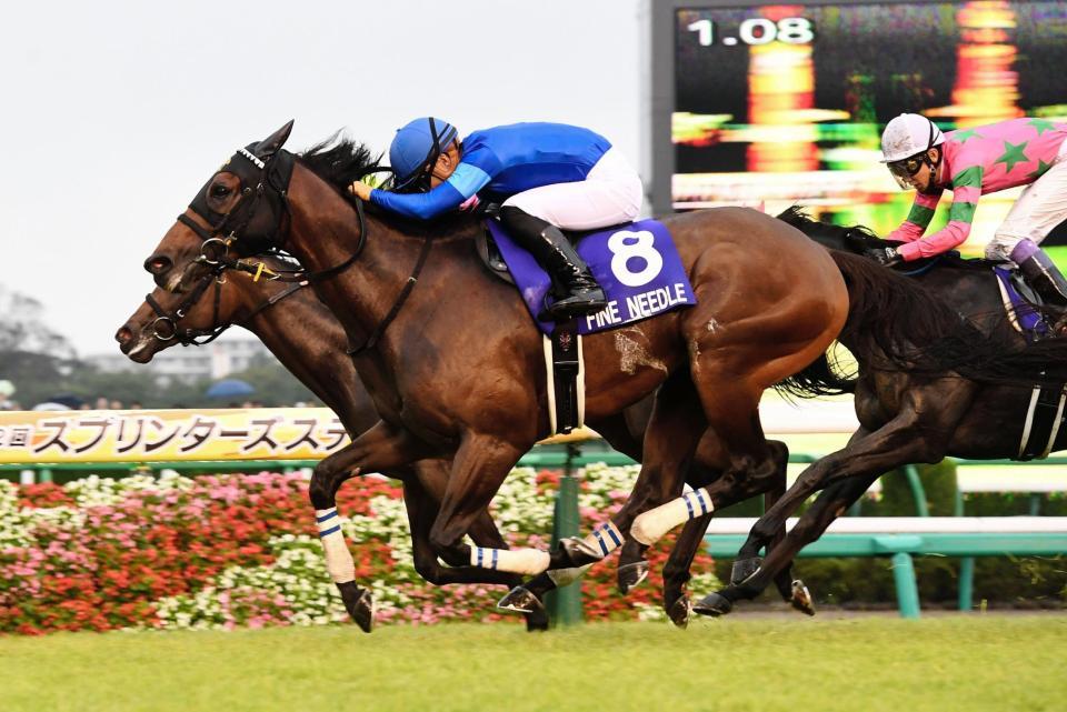 １１Ｒ・スプリンターズＳを制したファインニードル＝中山競馬場
