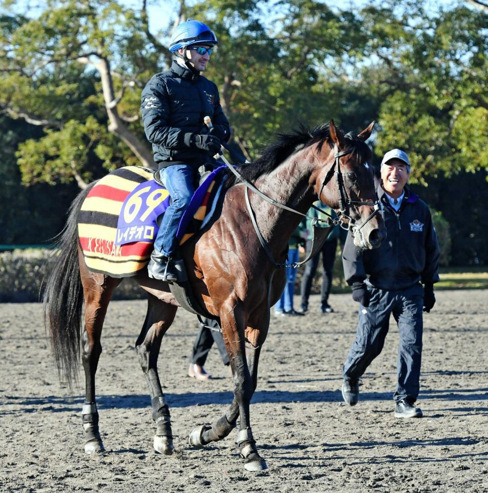 　順調な調整が進むレイデオロ（右奥は藤沢師）