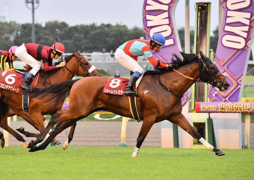 　豪脚を発揮したスカーレットカラー（撮影・園田高夫）