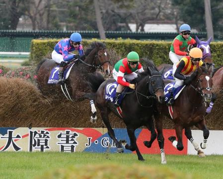 　飛越するシングンマイケル（左端）