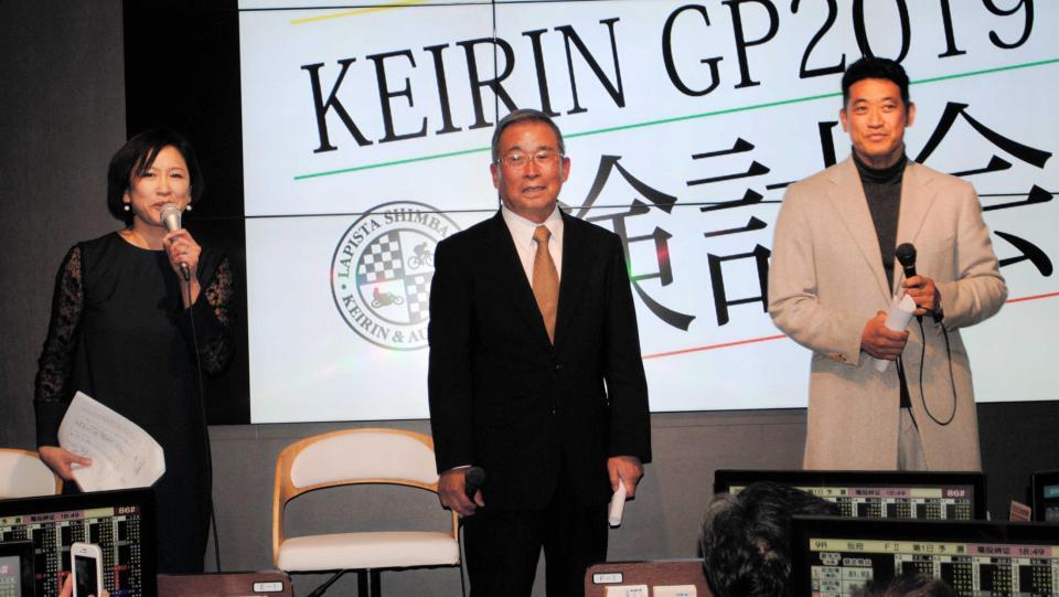 　グランプリ検討会でトークを繰り広げる（左から）工藤わこ、工藤元司郎氏、神山雄一郎