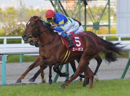 フィリーズＲを勝ったエーポス＝阪神競馬場