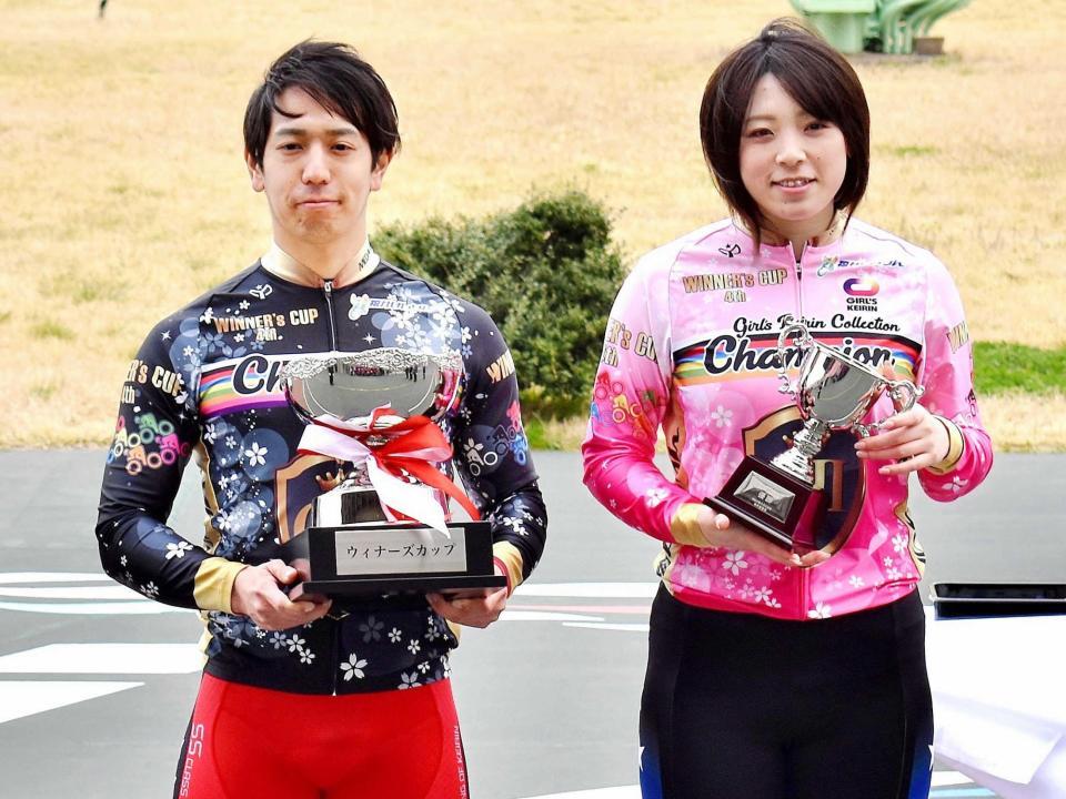 　ウィナーズカップで優勝した松浦悠士（左）とガールズケイリンコレクションを制した児玉碧衣