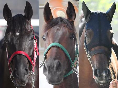 （左から）コントレイル、デアリングタクト、アーモンドアイ