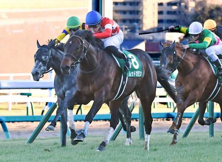 　鮮やかに抜け出したレッドガラン（撮影・三好信也）