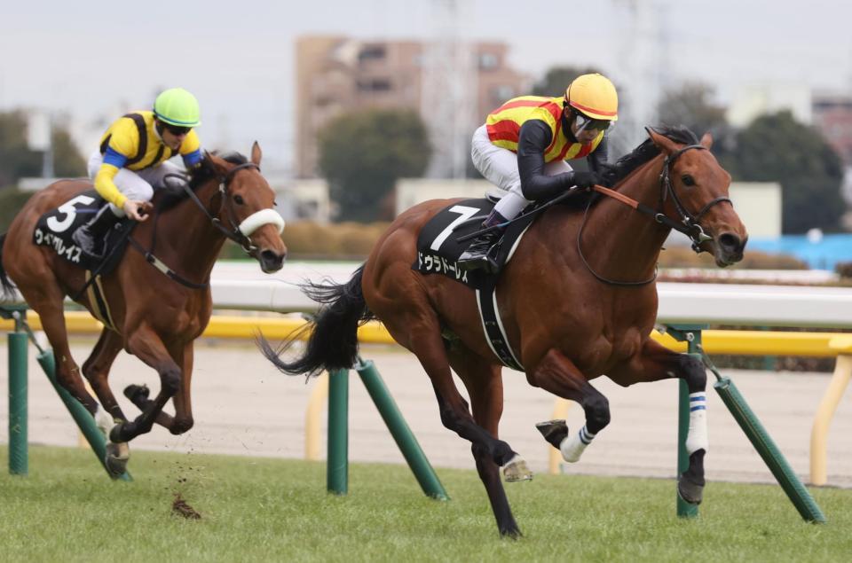 　ウィズグレイスを突き放すドゥラドーレス（右）