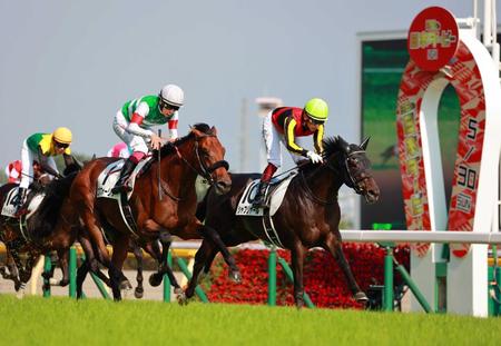 昨年のダービーを制したシャフリヤール（左）＝２０２２年、東京競馬場