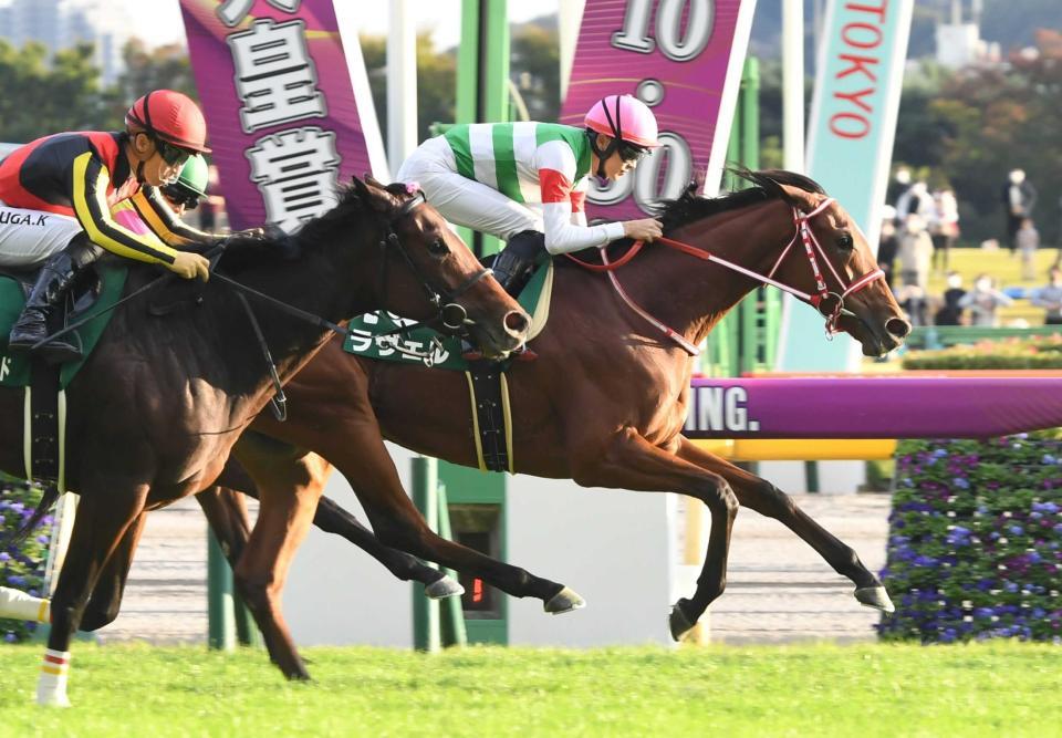 　豪快に差し切ったラヴェル（奥）＝撮影・三好信也