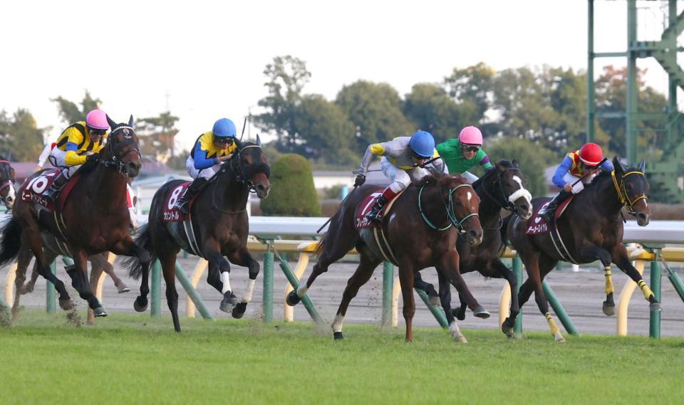 力強く抜け出したブレークアップ（右から３頭目）
