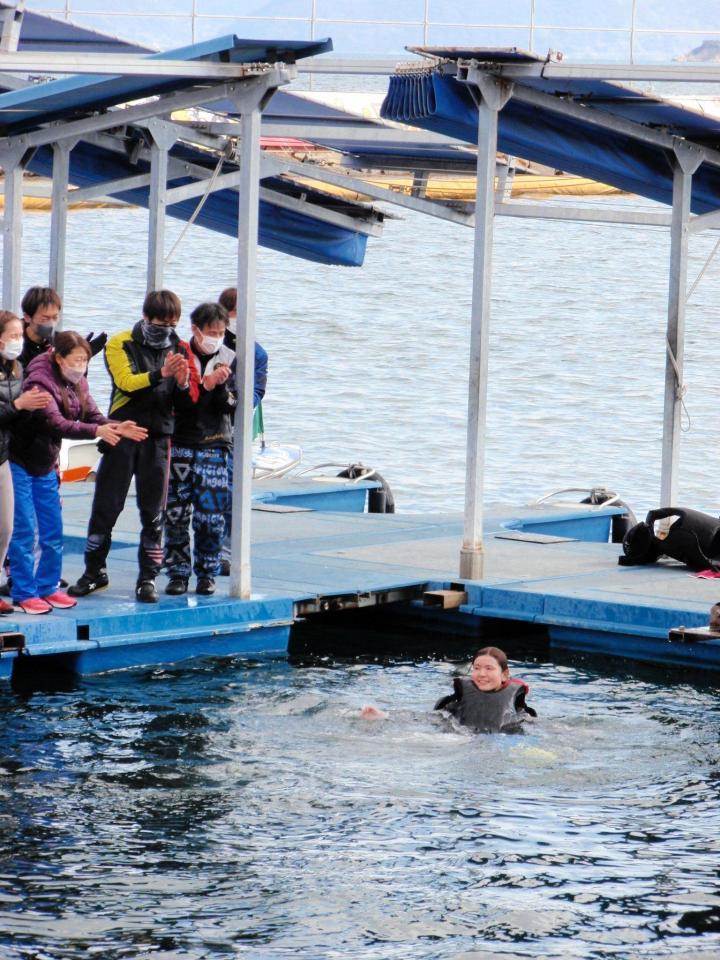 　男女混合Ｇ１での初１着で水面に落とされた若狭奈美子