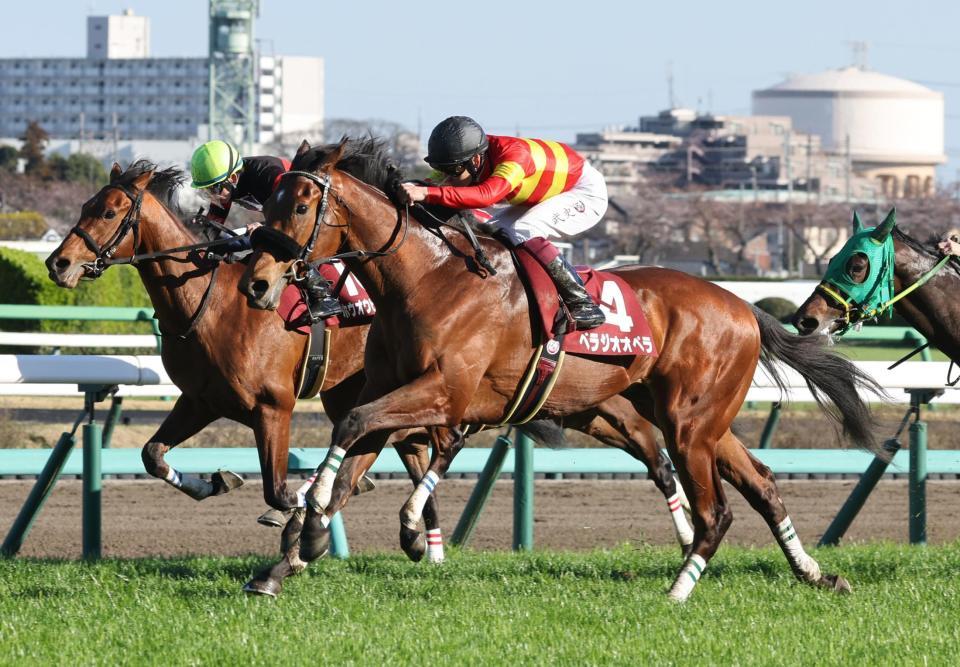 　ホウオウビスケッツを交わすベラジオオペラ（手前）